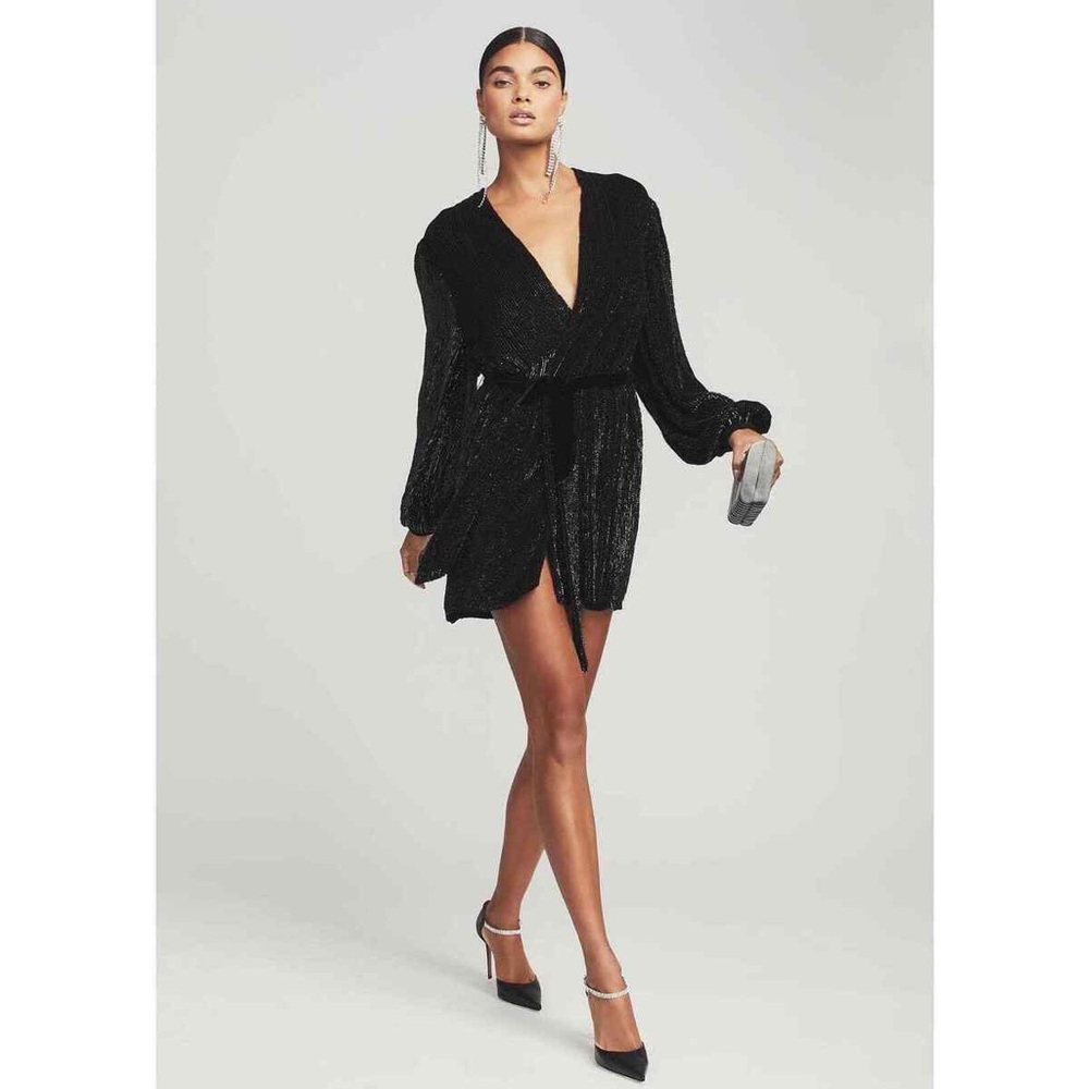 Retrofete Gabrielle Sequin Robe Wrap Dress